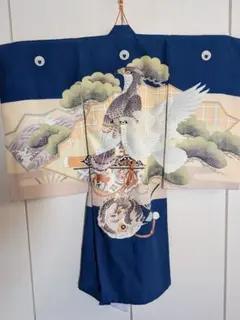 【お宮参り】産着　男の子用　長襦袢付き　日本製