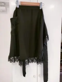 弔事用　レース付き黒エプロン