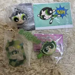 パワーパフガールズ　バターカップ　前髪クリップ　ゆらゆらキーホルダー　スマロイド