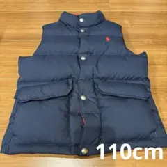 ラルフローレン ダウンベスト リバーシブル ネイビー×レッド 110 男女兼用