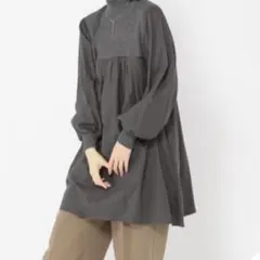 studio clip リブモックネックミニワンピース