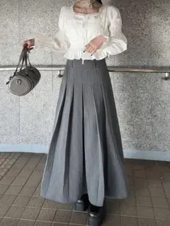 未使用 Dazy デイジー プリーツ ロングスカート グレー Lサイズ