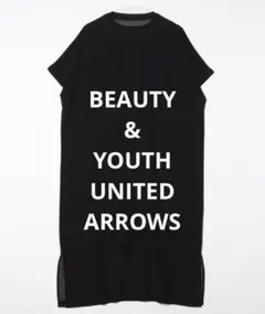 【美品】BEAUTY & YOUTH シフォンレイヤード ワンピース ブラック
