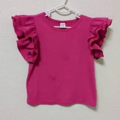 最終値下げしました。フリル袖ピンクTシャツ100cmのサムネイル