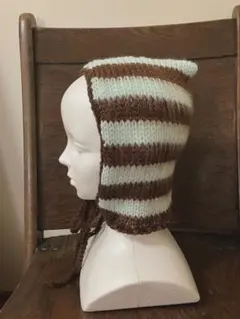 ハンドメイド♡ボンネット　バラクラバ　ニット帽