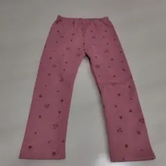 【最終値下げ】　UNIQLO　花柄　ピンク フリースレギンス　裏起毛　100