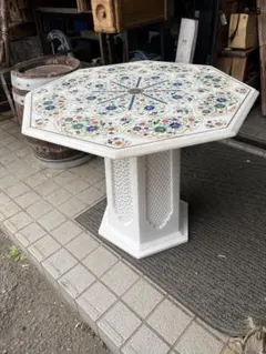 O　タージマハール/インド白大理石 象嵌細工テーブル天板 O様専用 タージマハール/インド白大理石 象嵌細工テーブル天板