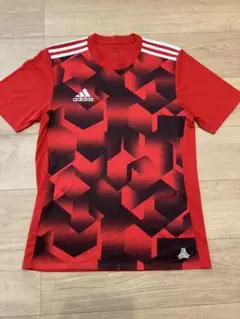 adidas レッド シャツ 立体パターン　Sサイズのサムネイル