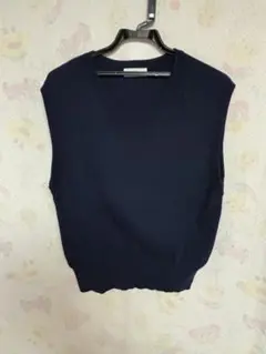 CLARANCE TYPY ネイビー Vネックニットベスト