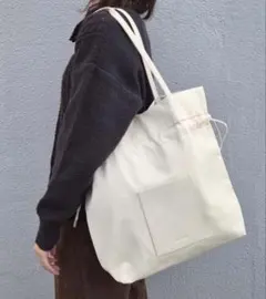 Bleu Bleuet 巾着フロントポケットトート