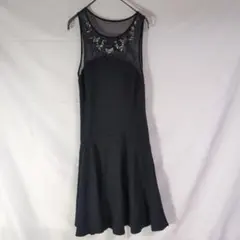 美品 エクスプレス 結婚式 パーティー ミニドレス ブラック フレア 2