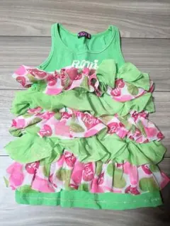 【キッズ③】RONI フリルノースリーブタンクトップ