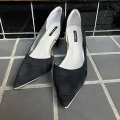 RANDA ブラック ポインテッドトゥ ハイヒール