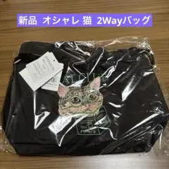 新品CAT CLUB ショルダーバッグ 手提げ 2Wayバッグ / 黒