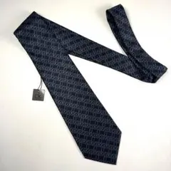極美品】DIORディオール ネクタイ ネイビー 紺 オブリーク トロッター