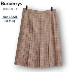 バーバリーズ プリーツスカート チェック シルク混13AR XL