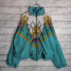 vintage スカーフ柄 ナイロンジャケット 80s 90s L 古着