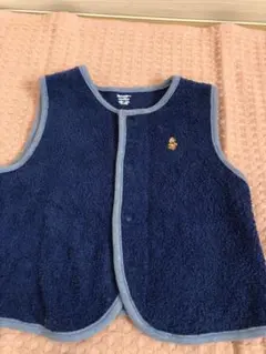 ベビー ベスト ネイビー クマ刺繍