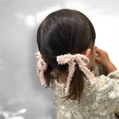 リボン 春 ヘアゴム キッズ ベビー ハンドメイド