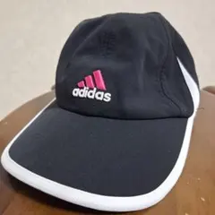 adidas アディダス キャップ climacool ピンクロゴ 黒×白