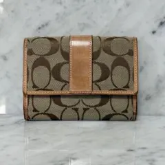 OLD COACH オールド コーチ 三つ折財布 本革 レザー ストライプ