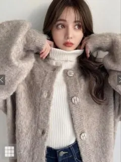 前後2Wayモヘヤタッチニットカーディガン［an1244］