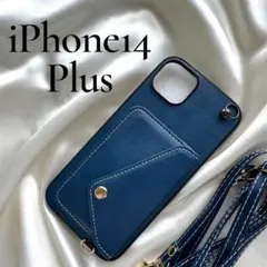 iPhone 14 Plus スマホケース ショルダーストラップ ポケット付き