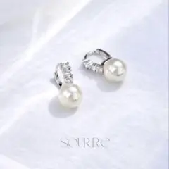 パール　シルバー925 ピアス フープピアス つけっぱなし ⭐️ お呼ばれ 結婚式