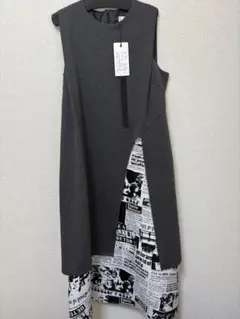 Eimee Law ワンピース ニュースペーパー柄レイヤードワンピース　新品