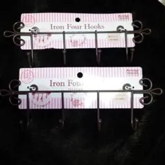 アイアン4連フック 2個セット