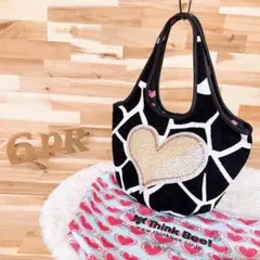 美品 Think Bee! ウィズビー ビッグハート ラージバッグ フリル 黒 