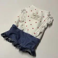 【犬服】プリティハートデニムワンピ