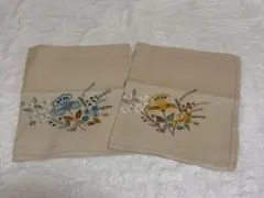 (ハンドメイド) 花柄刺繍ランチョンマット2枚セット