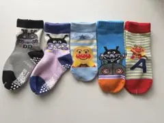 アンパンマン　バイキンマン　12-15cm キッズソックス　子ども靴下5足セット