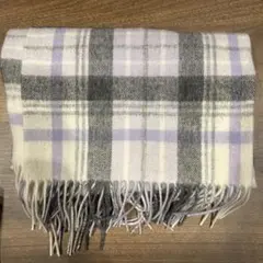 Reflect リフレクト 大判チェックマフラー レディース グレー パープル