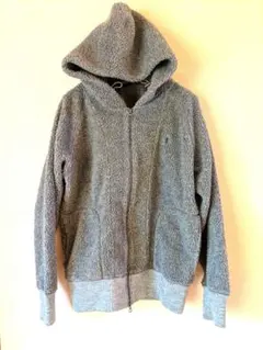 Gymphlex ボアパーカー L グレー フルジップ フーディ ジムフレックス