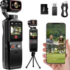 4K⭐️アクションカメラ ビデオカメラ 6軸手ブレ補正 WiFi スマホ連携