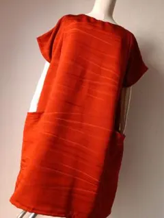 184) 着物リメイク チュニック フレンチスリーブ