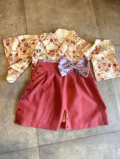 袴風 ロンパース ベビー服 着物風 和装のサムネイル