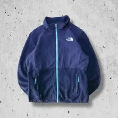 ノースフェイス デナリジャケット フリース ポーラテック 紺 水色 M 刺繍ロゴ