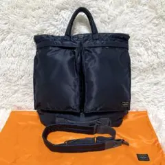 希少 美品 ポーター PX タンカー 2way ヘルメットバッグ アイアンブルー