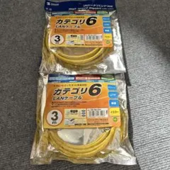 サンワサプライ　カテゴリ6 LANケーブル 3m 2本