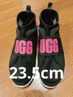 UGGアグ LA FLEXスニーカー ピーチファズ ロゴ スリッポン厚底23cm