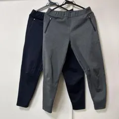 UNIQLOブロックテック　レディースジョガーパンツ　防寒　グレーと紺色