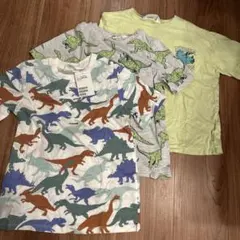 H&M 恐竜プリント Tシャツ 3枚セット 120/130