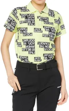 【0】 ジャックバニー レディース 半袖 ポロシャツ ロゴプリント ゴルフ