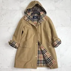 美品 バーバリーズ ヴィンテージ フーデッドコート カシミヤ混 ブラウン系 40