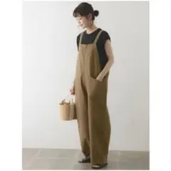 かぐれ コットンサロペット オーバーオール F アイボリー ワイド