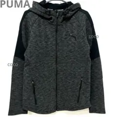 PUMA プーマ パーカー スウェット 長袖 グレー 黒柄 ジャケット アウター