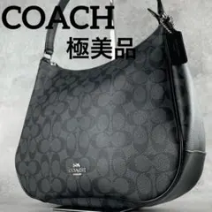 極美品 コーチ シグネチャー ワンショルダー ショルダーバッグ 肩掛け ブラック